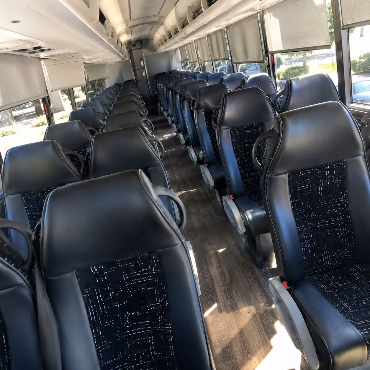 56 passenger charter bus inside