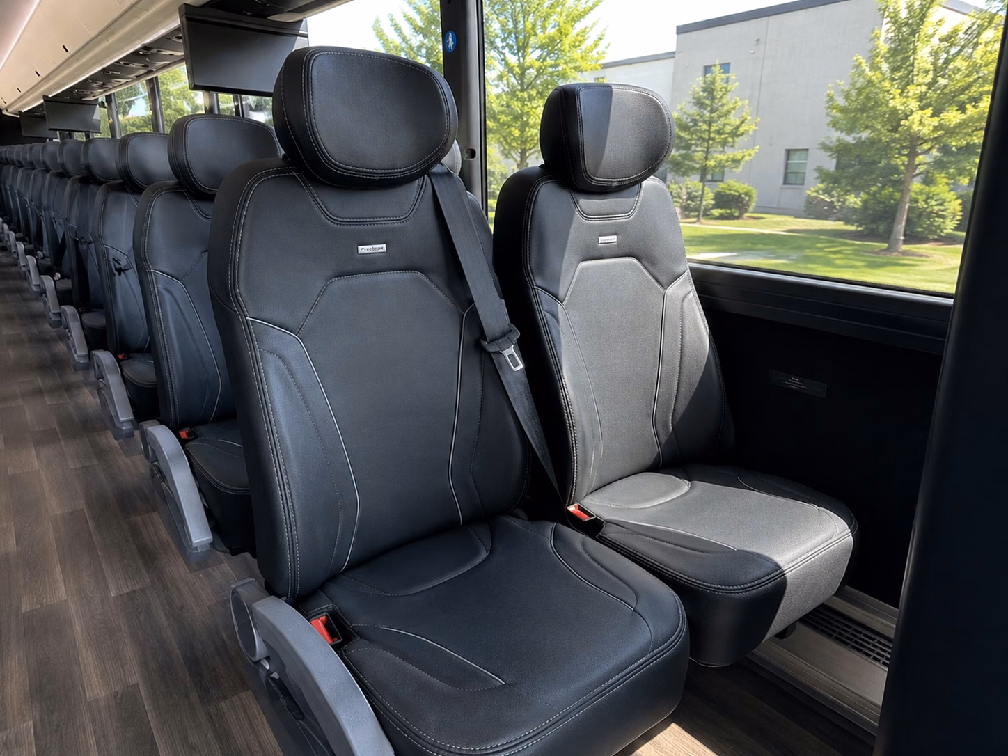 56 passenger charter bus interior